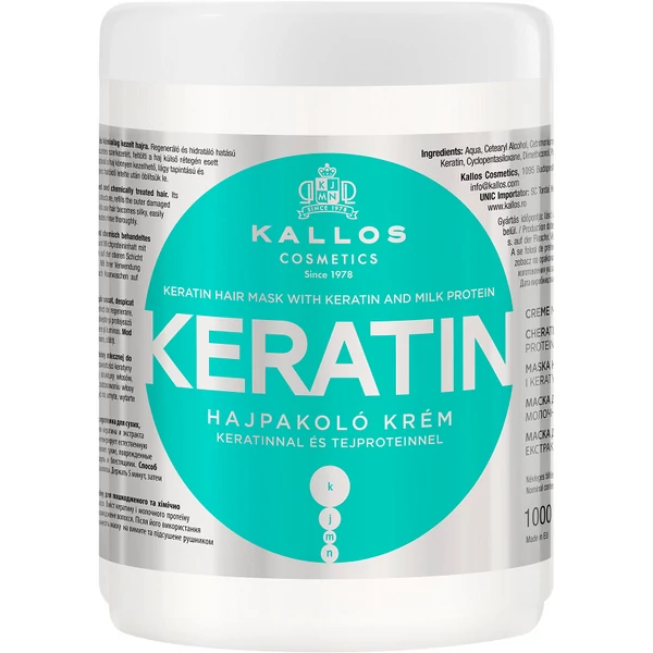 Kallos KJMN hajpakolás keratinnal 1000ml