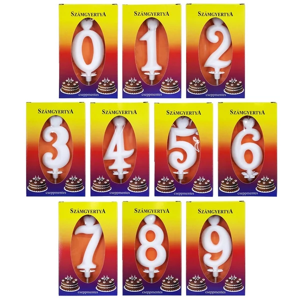 Számos tortagyertya többféle változatban