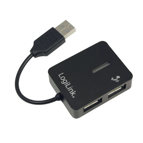 LogiLink "Smile" USB 2.0 4 portos hub, fekete