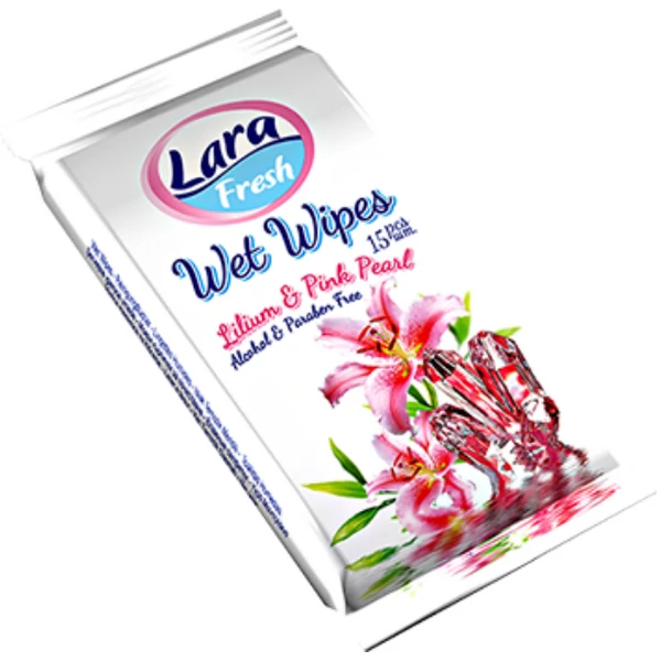 Lara pink pearl nedves törlőkendő 15db