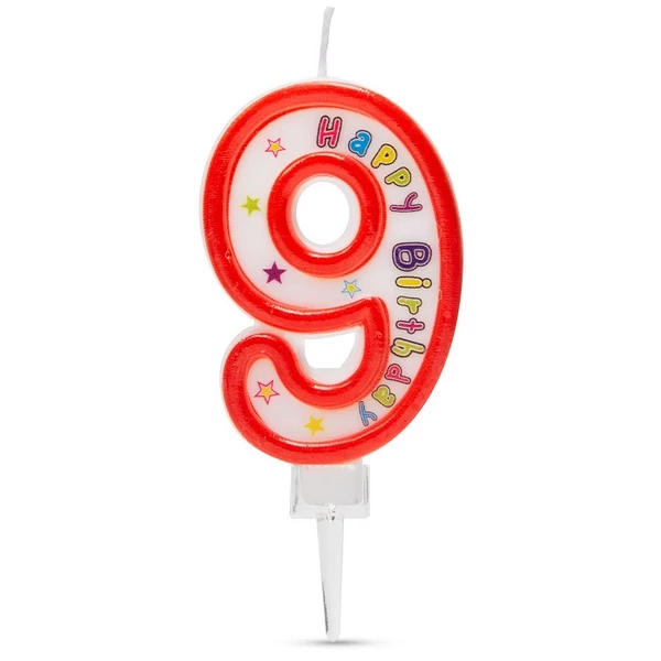 Family party torta gyertya számos 6,5cm 9 56180-9