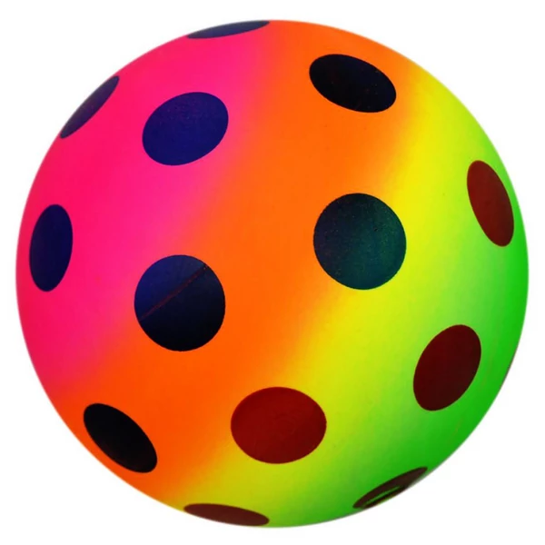 Szivárványos pöttyös gumilabda 14cm 70995