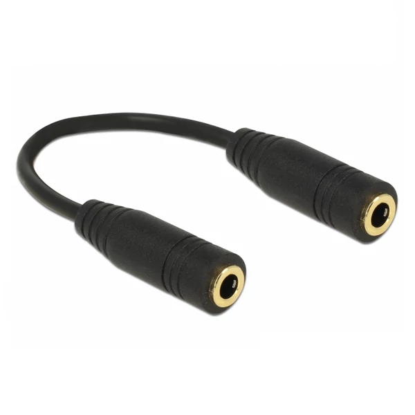 Delock Adapter Audio sztereó jack 3,5 mm-es, 4 pólusú anya > anya 13 cm