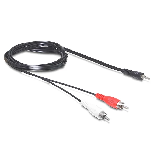 Delock kábel, audio DC jack 3.5 mm apa > 2 x RCA apa, 5 m