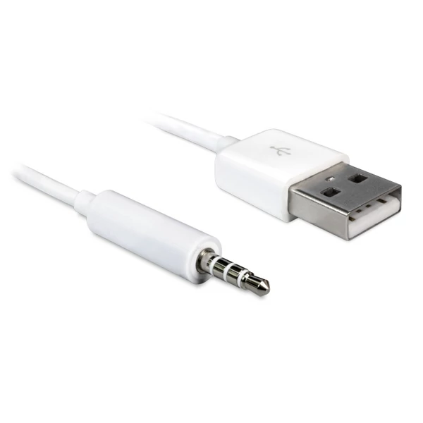 Delock USB-A apa > sztereo jack 3.5 mm apa 4 pin IPod Shuffle kábel, 1 m