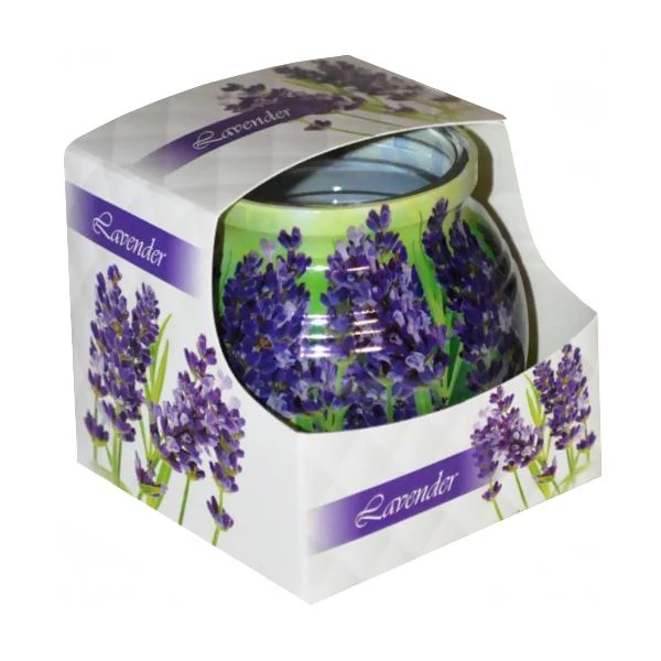 Levendula illatú poharas illatgyertya 70g 465249