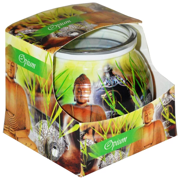 Zöldalma illatú poharas illatgyertya 70g 633917