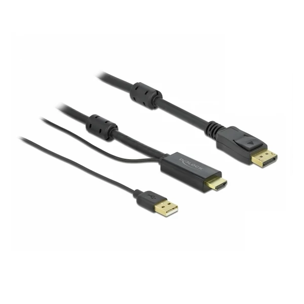 Delock HDMI Ã  DisplayPort-kábel 4K 30 Hz 1 m