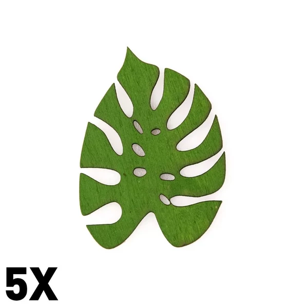 Tavaszi dekor monstera levél 6*4,5cm 5db világoszöld mt8-100