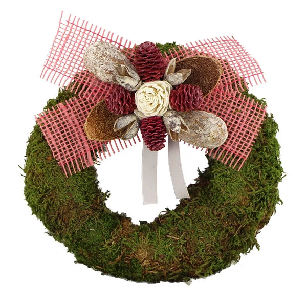 Díszített mohakoszorú 20cm MK20