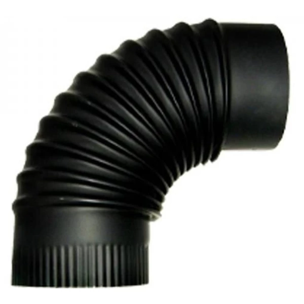 Fekete könyök füstcső 150mm 13674