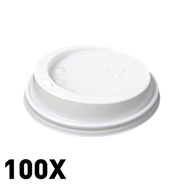 Eldobható műanyag pohár tető 90mm 100db fehér