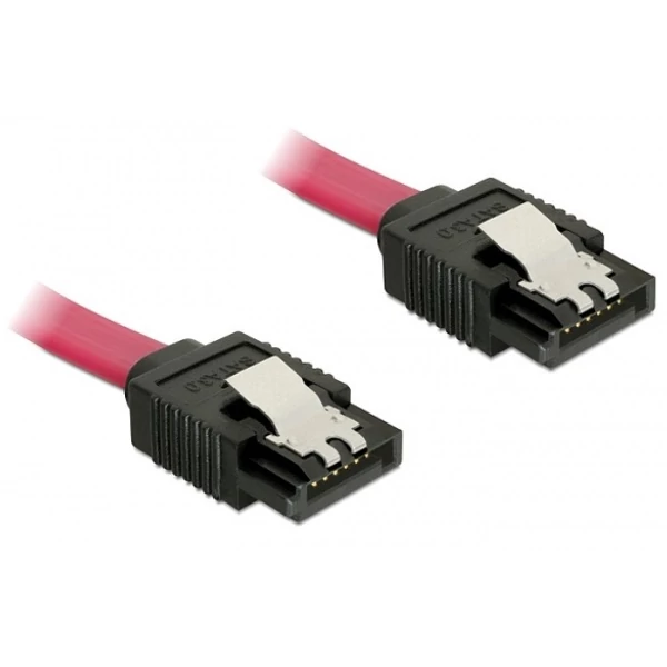 Delock SATA 6Gbps 20cm egyenes-egyenes piros kábel