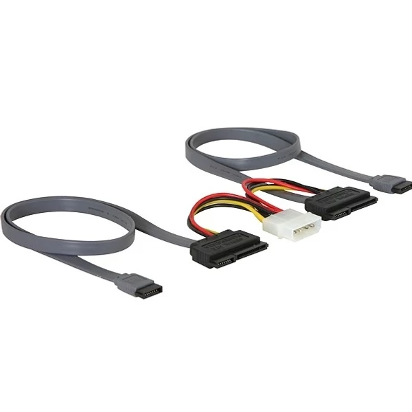 Delock SATA kábel 2 HDD-hez, all in one, 3Gbs, 10cm/50 cm