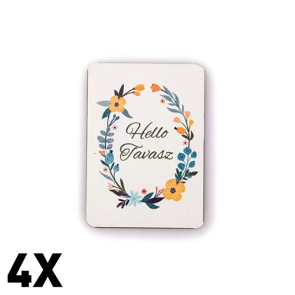 "Hello tavasz" feliratú fa tábla 7x5cm 4db GV04-71