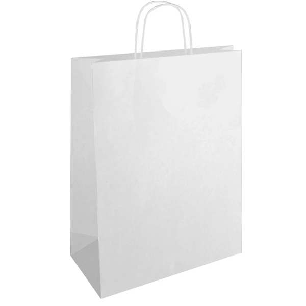 Papírtáska nátron fehér 26x35x12cm