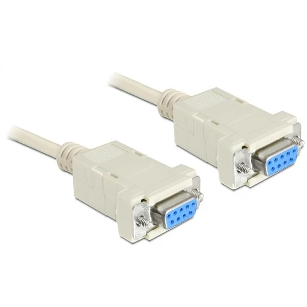 Delock soros null modem kábel, 9 pin anya / anya, 3 m