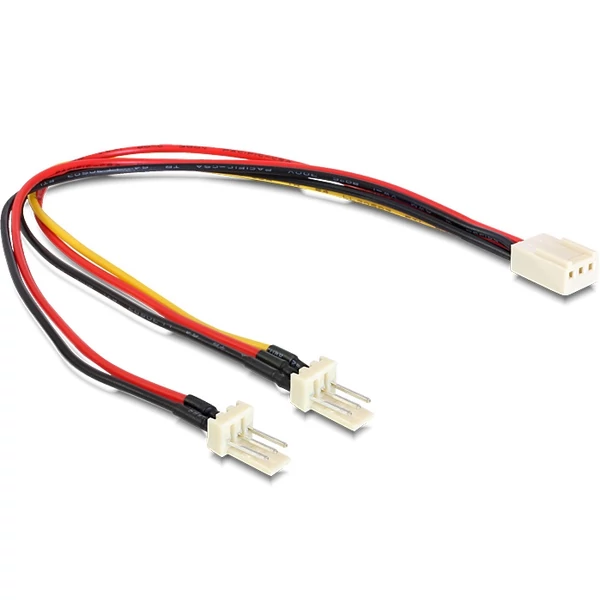 Delock kábel, Molex 3 pin anya > 2 x Molex 3 pin apa (ventillátor), 22 cm