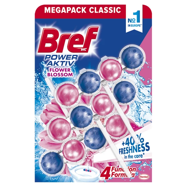 Bref Classic Power Aktiv Flower Blossom WC-frissítő WC illatosító 3x50g