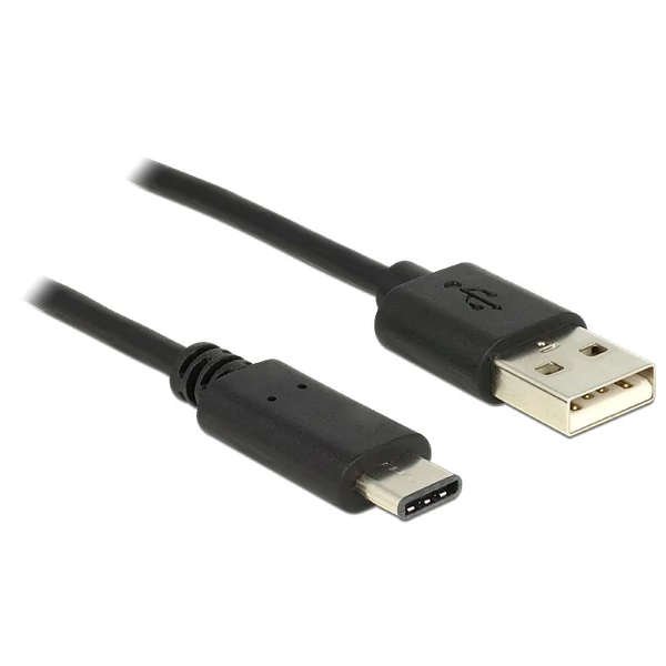 Delock Kábel USB C típus 2.0 dugó > USB 2.0 A típusú dugó 1 m fekete