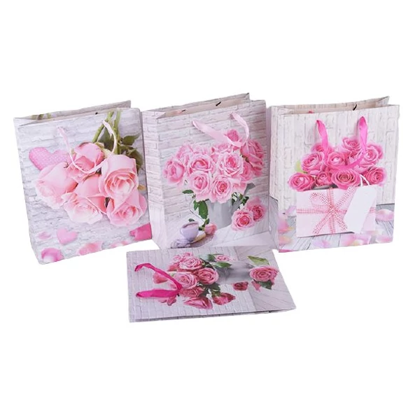 Nagy rózsás ajándék tasak többféle változatban 30x42x12cm 277818