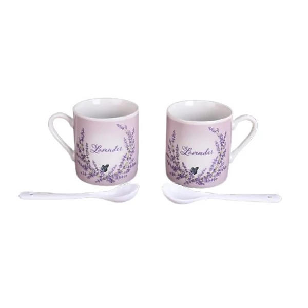 Levendulás bögre kiskanállal 2db-os kiszerelésben 277870