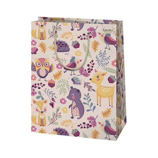 Green Grass erdei állatok óriás méretű exkluzív ajándéktáska 33x15x44cm