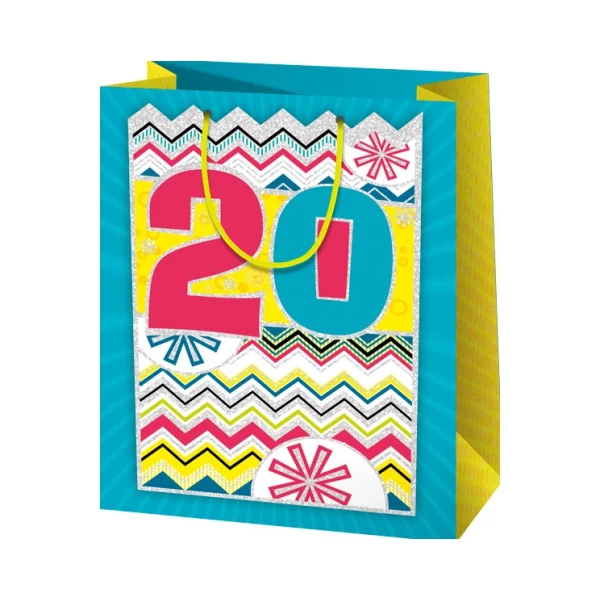 20 mintás nagy méretű exkluzív ajándéktáska 27x14x33cm-es