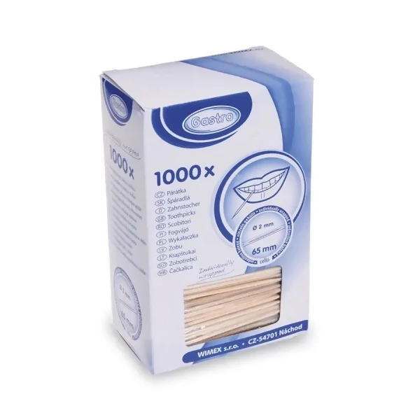 Celofánba csomagolt fa fogvájó 65mm 1000db 66716