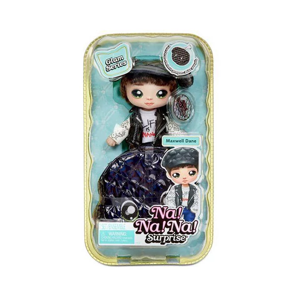 Na! Na! Na! Surprise: 2 az 1-ben Glam Metallic meglepetés divatbaba pénztárcával - Maxwell Dane