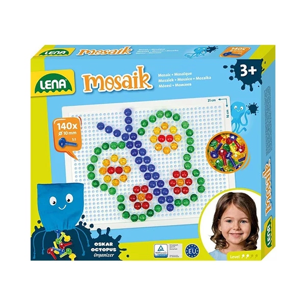 LENA: Mosaik Átlátszó pötyi kreatív szett 10mm 140db-os