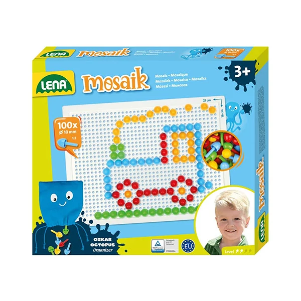 LENA: Mosaik Áttetsző pötyi kreatív szett 10mm 100db-os