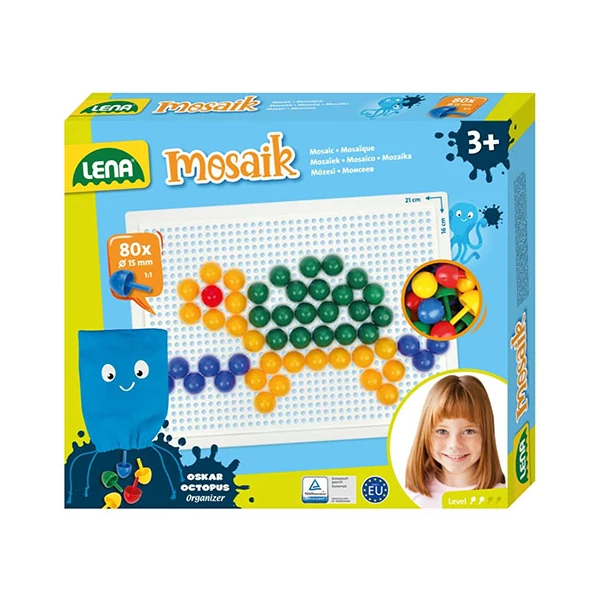 LENA: Mosaik Áttetsző pötyi kreatív készlet 15mm 80db-os