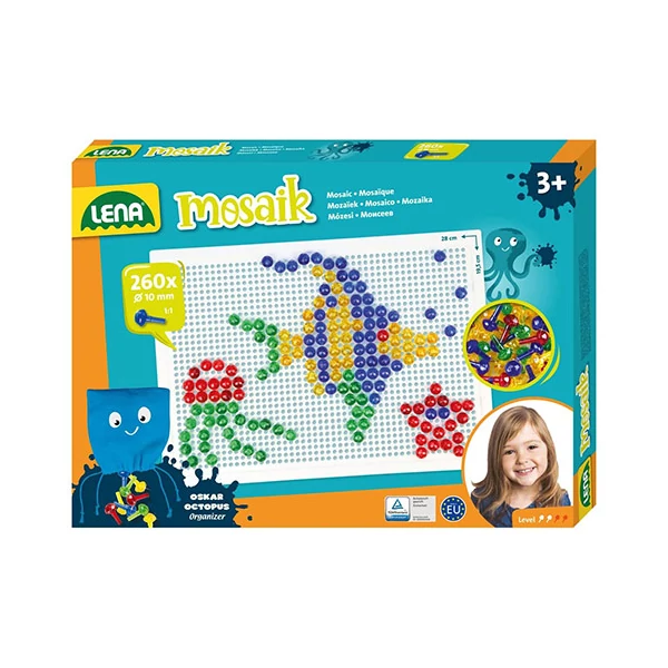 LENA: Mosaik Átlátszó pötyi kreatív szett 10mm 260db-os