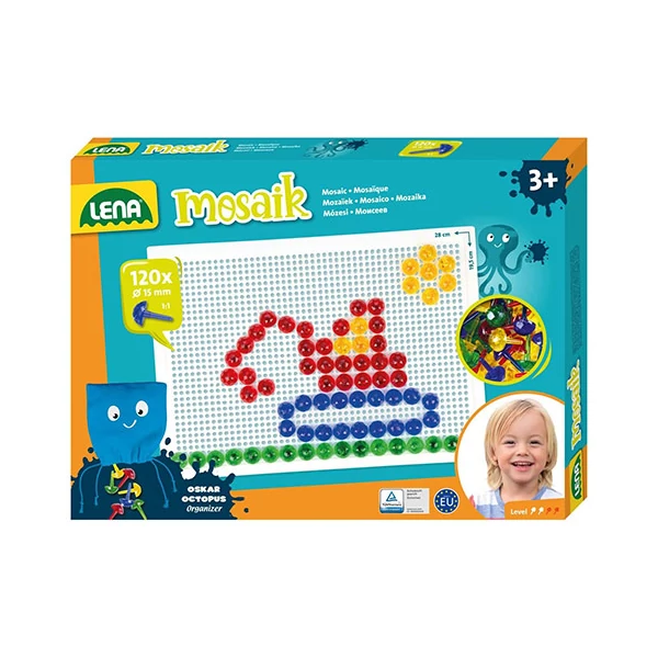 LENA: Mosaik Átlátszó pötyi kreatív szett 15mm 120db-os