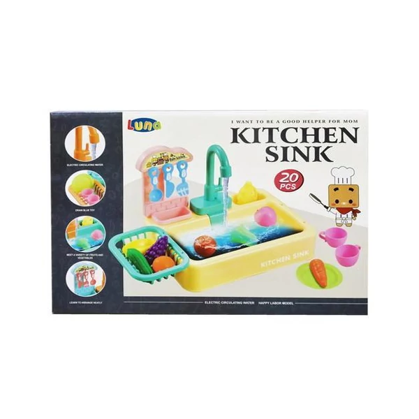 Mosogató 20 db-os játékszett kiegészítőkkel és funkcióval