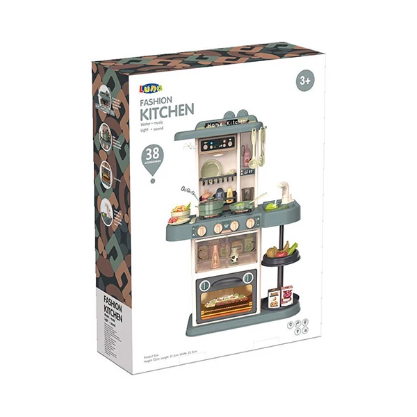 Fashion játékkonyha fénnyel és hanggal 38db-os szett kétféle színben