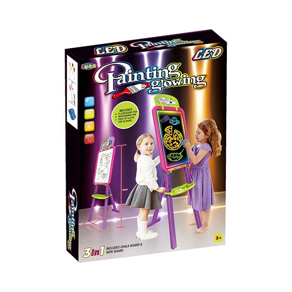 3az 1-ben kétoldalú rajztábla pink színben 37x99cm