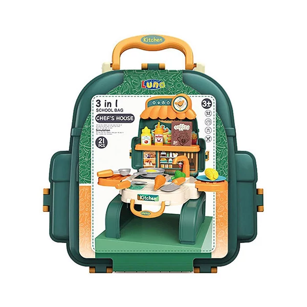 Játék konyha hátizsák tárolóban 3 az 1-ben 21db-os