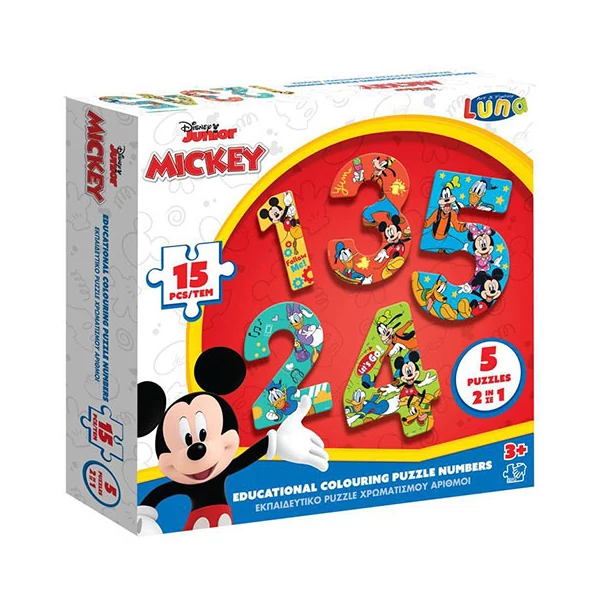Mickey egér számok puzzle 15db-os