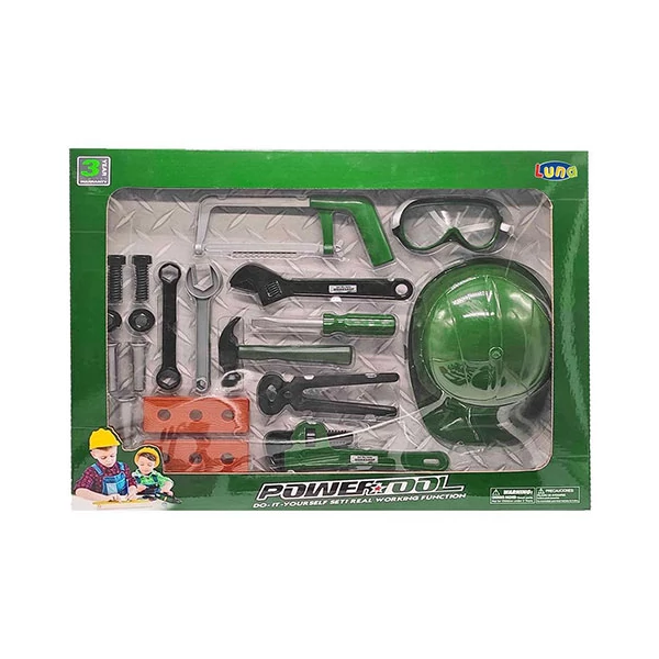 PowerTool szerszámos láda munkavédelmi sisakkal