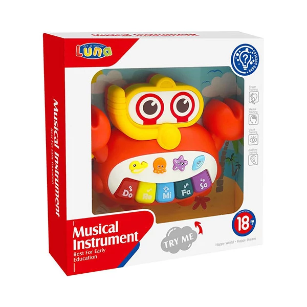 Rák alakú bébi szintetizátor játék hangszer