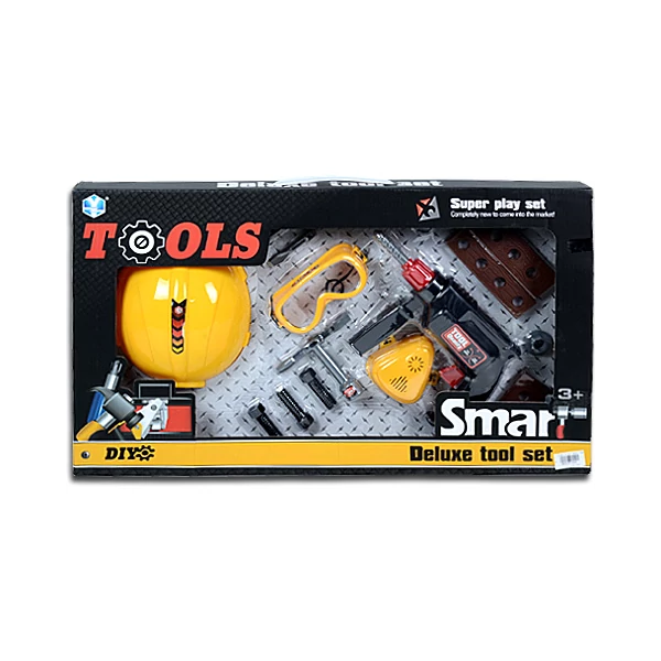 Óriás játék szerszám készlet ütvefúróval és sisakkal