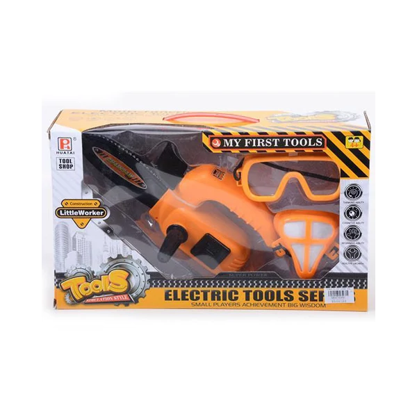 Játék szerszámos készlet elektromos fűrésszel és maszkkal