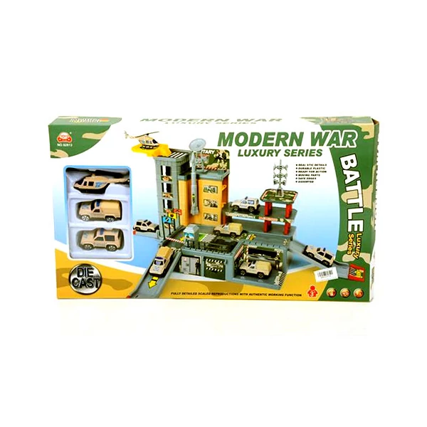 Katonai bázis parkolóház járművekkel