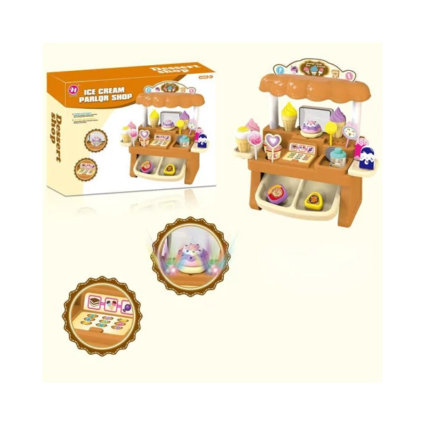 Desszertes pult funkciókkal, fényekkel és hangokkal játékszett