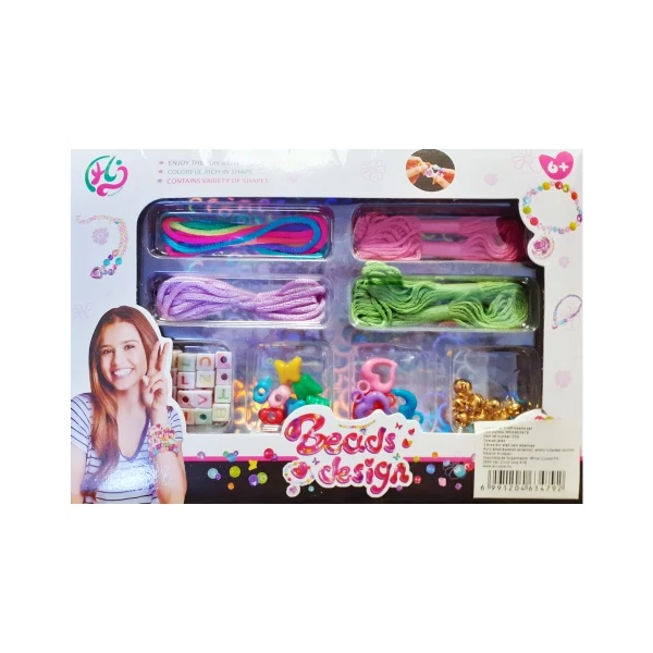 Beads Design: Ékszerkészítő gyöngy szett színes fonalakkal és gyöngyökkel