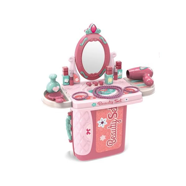 Pink 3az1-ben hordozható játék szépségszett bőröndben