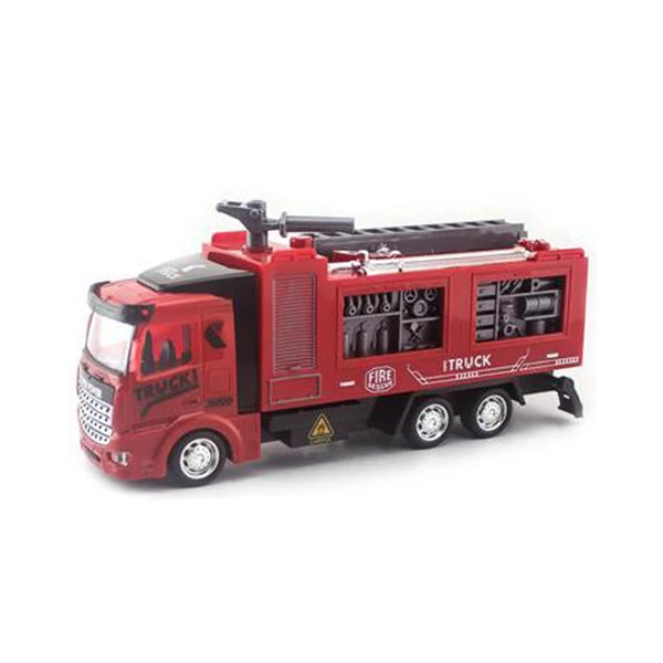 Hátrahúzós tűzoltó kisautó 20cm