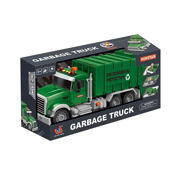 ToyStar szemétszállító teherautó zöld színben fény és hang effektekkel 42cm